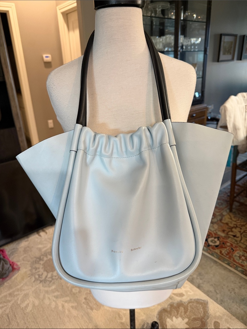 Proenza Schouler Light Blue Tote with Black Handles